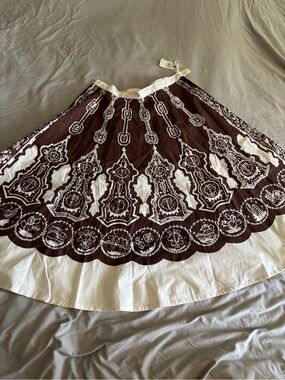 vintage 2env “to envy” bohemian-style full circle midi skirt